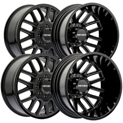 Set of 4-17" Inch Mayhem 8107D Cogent Dually 8x6.5" Gloss Black Wheels Rims Foto 1 de 4