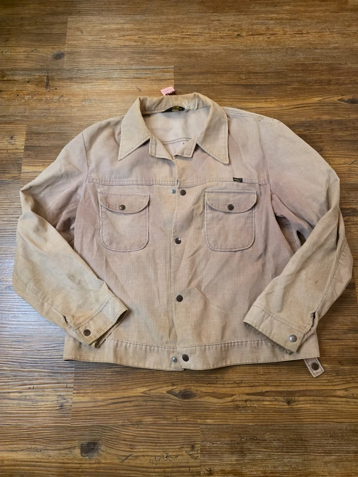 Chaqueta de Camionero Wrangler Años 70 De Colección EE. UU. Pana Desteñida Tostada Talla L Hippie  Foto 1 de 4