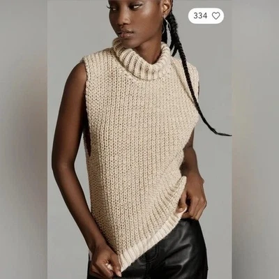 Pilcro Gold Turtleneck Sleeveless Knit Sweater Vest XL, NWT - Image 1 of 4