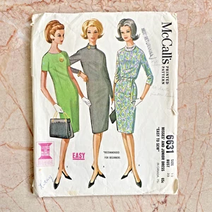 McCalls 6631, 60s Dress, Sz 12/32, Cut, COMPLETE, Vintage Sewing Pattern - Picture 1 of 2