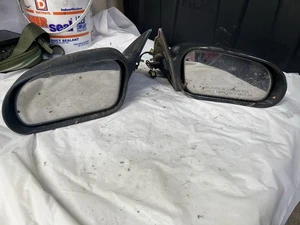 1995-1999 Mitsubishi Eclipse side mirror black worn electric pair LH RH D53 - Picture 1 of 11