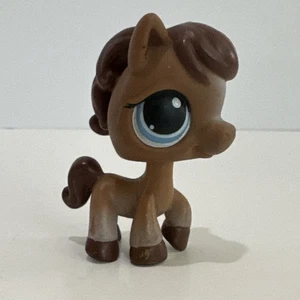 Littlest Pet Shop Authentic # 337 marrone cioccolato bianco cavallo di cavallo occhi azzurri - Foto 1 di 8