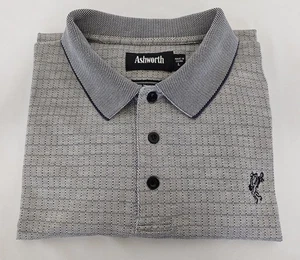 ASHWORTH Herren Golf Hemd Größe L grau kariert Baumwolle Kurzarm - Bild 1 von 15