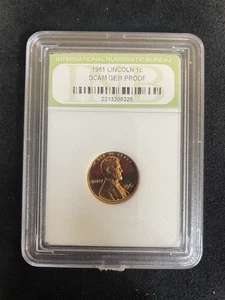 1961 DCAM GEM PROOF LINCOLN MEMORIAL CENT INB - Picture 1 of 4