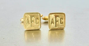 Solid 14K Yellow Gold Square Monogrammed ACF Cuff Links 10.26 grams - Picture 1 of 10