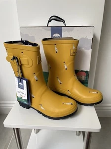Joules Molly Size 5 Yellow Duck Mid Height Wellington Boots/Wellies New In Box - Picture 1 of 3