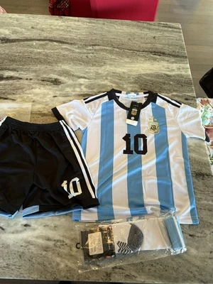 Camiseta Messi, Calcetines Cortos para Niños de 3 a 9 Años Fútbol Argentina Foto 1 de 4