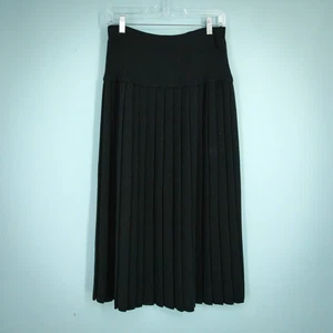 Pendleton Size Medium M Black Pleated Pull On Midi Length Wool Skirt Made In USA - Picture 1 of 5