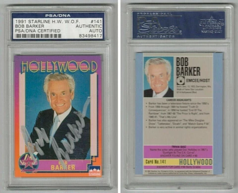 Bob Barker PSA DNA Signed 1991 Starline Hollywood Card The Price Is Right Auto Cover
