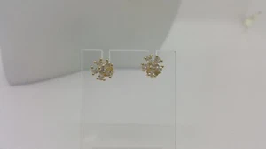 ORECCHINI A BOTTONE  CON ZIRCONI IN ARGENTO 925 CON FINITURA ORO (0261) - Foto 1 di 7