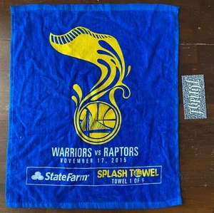 NUOVO 2015 GOLDEN STATE WARRIORS RAPTORS NBA BASKET SPLASH ASCIUGAMANO STRACCIO OMAGGIO - Foto 1 di 5