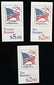 Lot/3 US Stamps SC BK198, I Pledge Allegiance (2594a) 29c RED bklt 10/20 ~ MNH - Picture 1 of 3