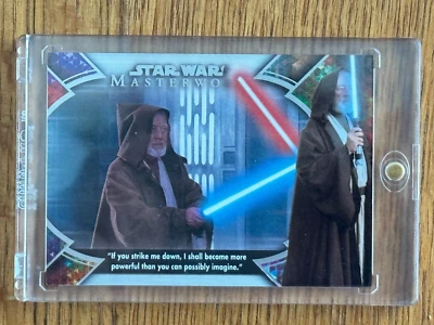 2022 TOPPS STAR WARS MASTERWORK OB1-8 RAINBOW FOIL OBI WAN KENOBI QUOTE #184/299 - Image 1 of 2