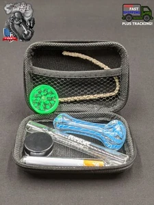 Tobacco Smoking Metal/Glass Pipe Kit - 7 Piece Set 001 - Picture 1 of 8