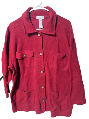 Jones New York Sport Manga Larga Mujer Suéter Granate Mezcla Lana Talla Grande 2X Foto 1 de 4