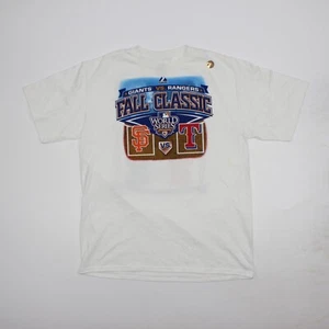 2010 World Series T - Shirt ~ Giants vs. Rangers ~ NWOT ~ MLB Majestic Large - Picture 1 of 11