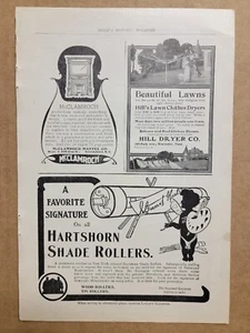 Original Vintage 1900's 1905 Print Ad Hartshorn Shade Rollers Wood and Tin - Picture 1 of 1