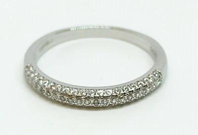 ANELLO IN ARGENTO 925 FASCETTA CON PAVE' DI ZIRCONI (DAA0034) - Immagine 1 di 4