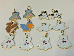 LOT OF 12 1 " ANIMAL CHARMS GOLD PLATED BACK BEAR,SEAL,DOG,PELICAN ,SQUIRREL D1 - Picture 1 of 6