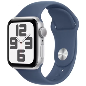Apple Watch SE (Gen 2) GPS 40mm Silver Case/Denim Sport Band S/M - Picture 1 of 1