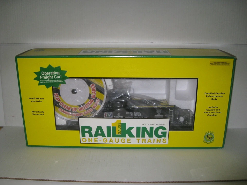 MTH G Scale Channel 4 Operating Flat Car w/ Helicopter #2001 Item 70-79013 NIB  - Image 1 of 1