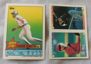 1989 Topps Super Star Sticker #43 Shawon Dunston - Sticker Back #37 #288