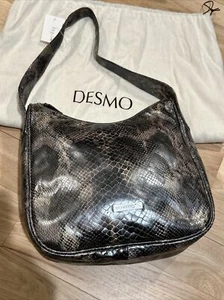 Vintage Desmo Faux Snake Pattern Leather Shoulder Bag - Made In Italy NWT - Picture 1 of 4