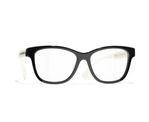 Gafas ópticas Chanel CH3443 1656 en blanco y negro con lentes de demostración - Imagen 1 de 4