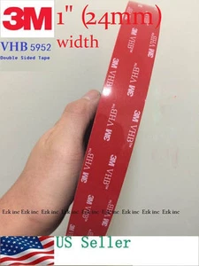 3M 1" x 16 ft VHB Double Sided Foam Adhesive Tape 5952 Automotive Mounting US - Picture 1 of 4
