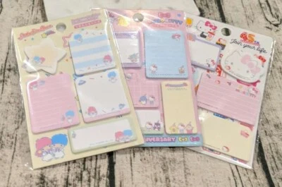 Melody Little Twin Stars Kitty Sticky Note Memo Pad Sanrio Cute 45th Anniversary - Image 1 of 4