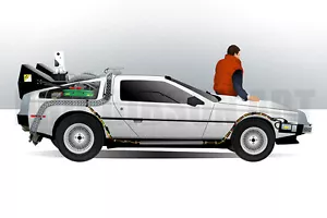 Original Back to the Future Art Print Marty McFly Hoverboard Delorean Poster - Picture 1 of 1