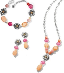 NWTag Brighton PARADISE GARDEN Y Necklace Bracelet Earrings Set MSRP $248  Pouch - Picture 1 of 6