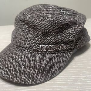 Kangol Twill Army Military Cap Hat Grey Flex Fit Size Medium Golf Tweed