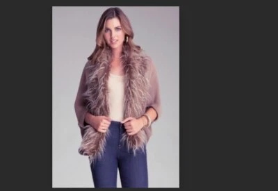 Bebe Chaqueta de Piel Sintética/Ruana BWT Color Caqui Talla Única Foto 1 de 4