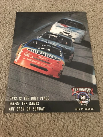 Vintage 1998 NASCAR 50TH ANNIVERSARY Poster Print Ad 1948-1998 "THIS IS NASCAR" Cover