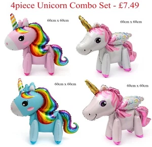 3D Unicorn standing full body foil unicorn balloons birthday party decorations - Picture 1 of 9