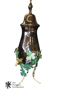Glass Wine Cocktail Dispenser Spout Metal Grapevine Leaf Stand Iced Tea Barware - Picture 1 of 10