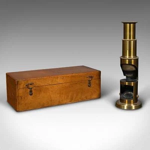 Antique Pocket Field Microscope, English, Brass, Instrument, Edwardian, C.1910 - Picture 1 of 10