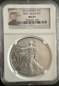 2012 $1 Silver American Eagle NGC MS69 FIRST Releases - Immaculate Coin! - Picture 1 of 2