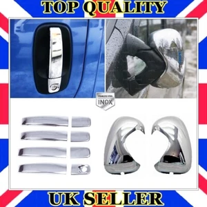 Cover Specchio Cromato 2 pz + Maniglia 4 Porte per Renault TRAFIC II 2001-2014 - Foto 1 di 11