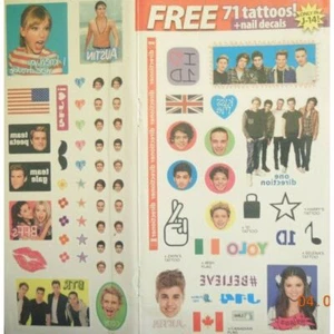 71 TATTOOS + NAILS DECALS one direction TAYLOR SWIFT justin bieber SELENA btr - Picture 1 of 2