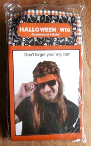 NEW Adult Men's Halloween Costume Wig Long Brown Hair - Picture 1 of 3