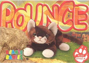 TY Beanie Babies BBOC Card Series 3 Common Pounce the Cat NM/Mint - Picture 1 of 2