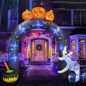 10 FT Halloween Gonfiabili Arco Decorazioni da Esterno, Spaventoso Halloween Arco Bl - Foto 1 di 12
