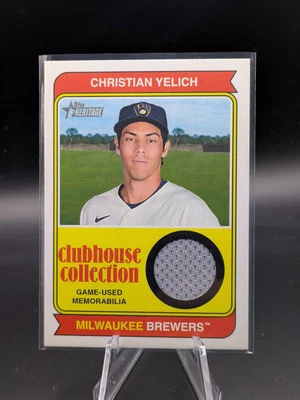 2023 Topps Heritage Christian Yelich Clubhouse Game Used Jersey #CCR-CY - Image 1 of 2