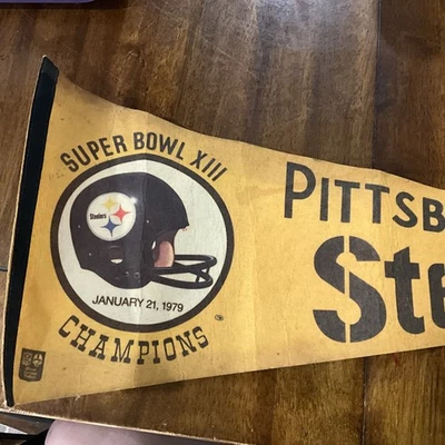 1979 Football Pittsburgh Steelers Super Bowl XIII New Orleans Full Size Pennant - Image 1 of 2