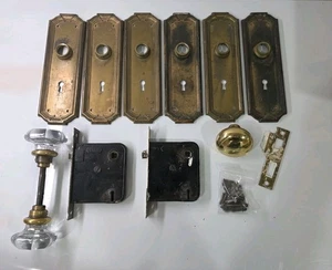 Antike Vintage Yale Türklinken & Rückenplatten Teile Konvolut - Bild 1 von 13