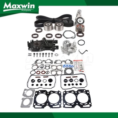 Head Gasket Set Timing Belt Kit Oil Water Pump Fit 02-05 Subaru Forester 2.5L - Image 1 of 4