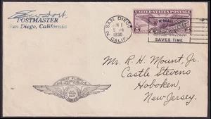 1st Flight Air Mail Cover San Diego-Salt Lake City ca 6/1 1930 - Bild 1 von 1