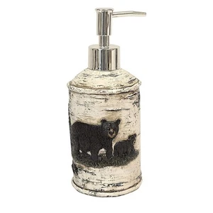 Black Bear Soap Dispenser – Rustic Cabin Lodge Bathroom Accessories - Picture 1 of 4